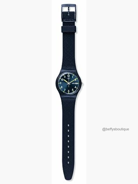 Swatch Unisex Casual Watch Blue Quartz Waterproof 34mm